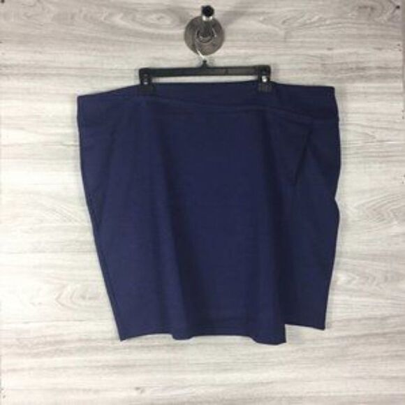 14th & Union Faux Wrap Ponte blue Skirt size 3X - Picture 3 of 7